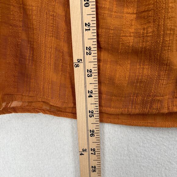 PHAROAH COLLECTION Audrey Band Sleeve Shirt Womens Medium Gossamer Check Cotton - Picture 14 of 14